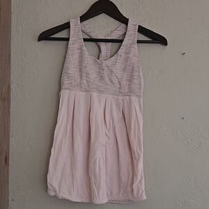 Pink Lululemon running tank top Medium racer back with built in bra